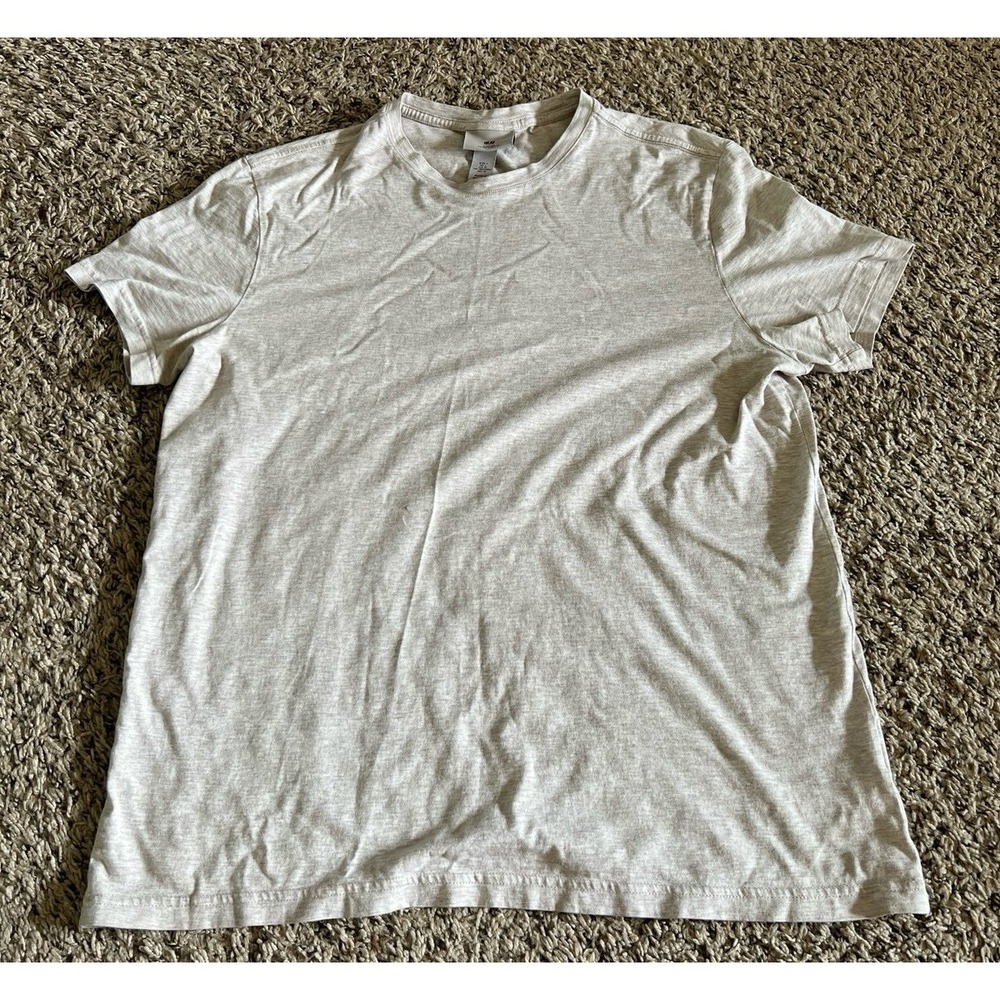 H&M Men's Beige Basic Short Sleeve Tee Size Large